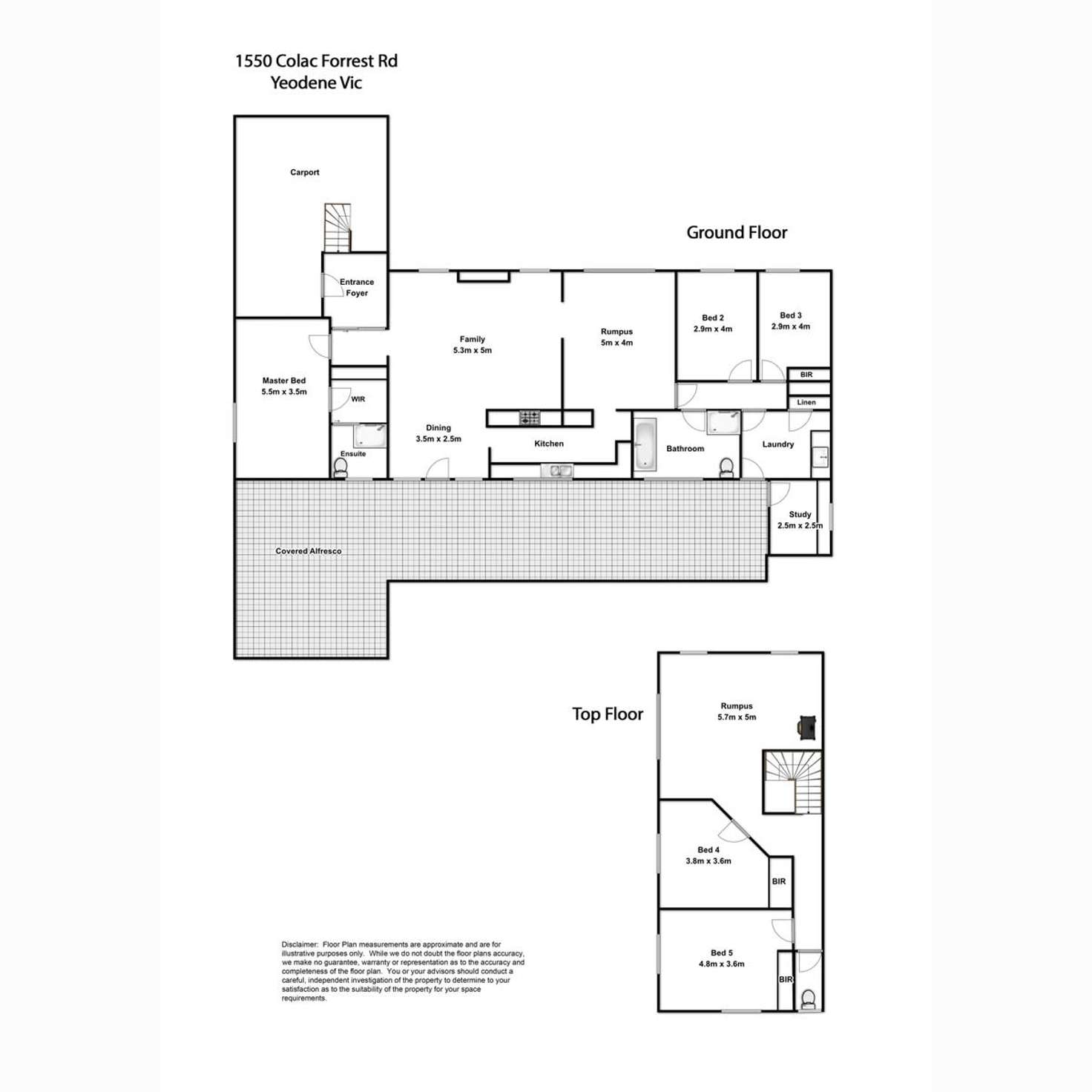 Floorplan of Homely acreageSemiRural listing, 1550 Colac-Forrest Road, Yeodene VIC 3249