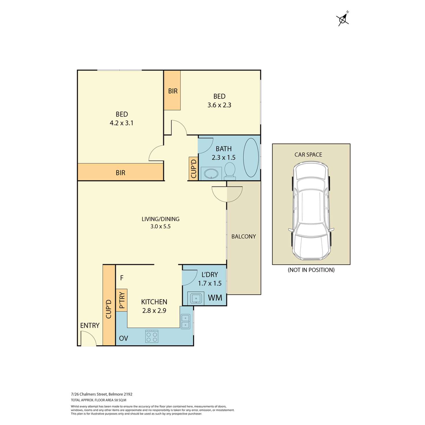 Floorplan of Homely apartment listing, 7/26 Chalmers Street, Belmore NSW 2192