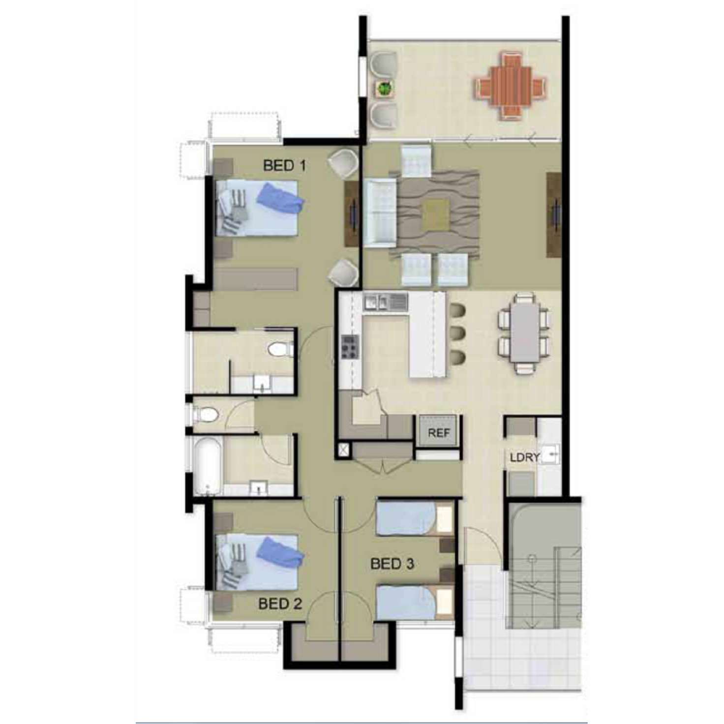 Floorplan of Homely apartment listing, 128/1 Fiji Court, Kawana Island QLD 4575