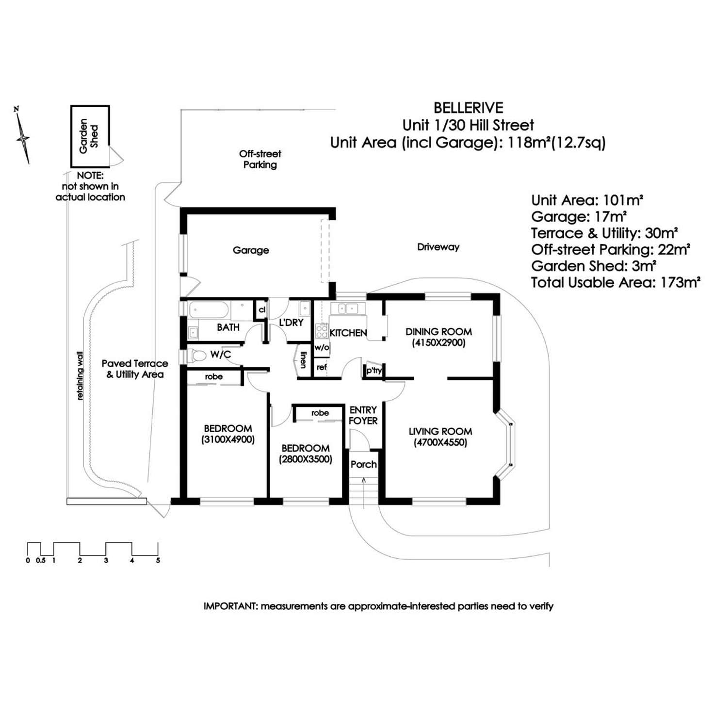 Floorplan of Homely unit listing, 1/30 Hill Street, Bellerive TAS 7018