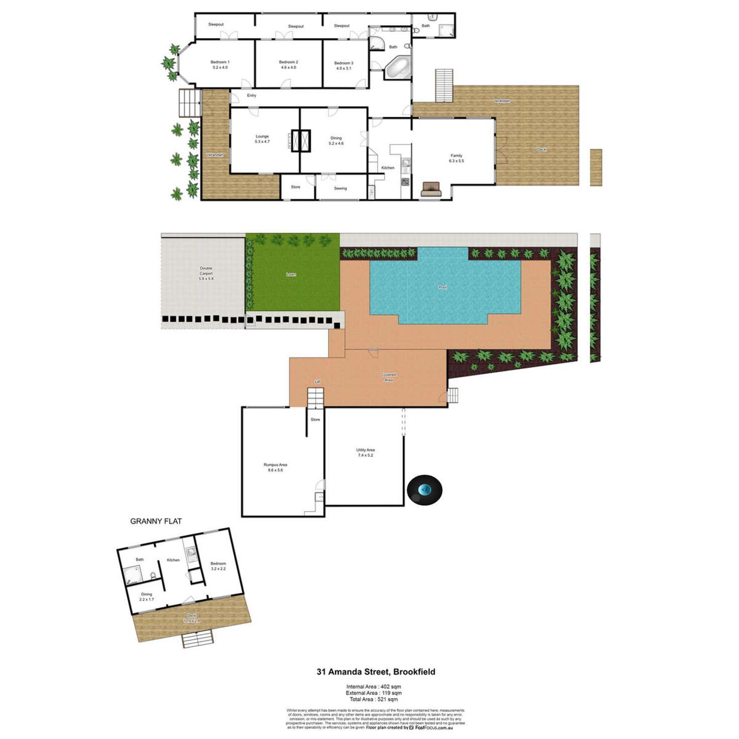 Floorplan of Homely acreageSemiRural listing, 31 Amanda Street, Brookfield QLD 4069