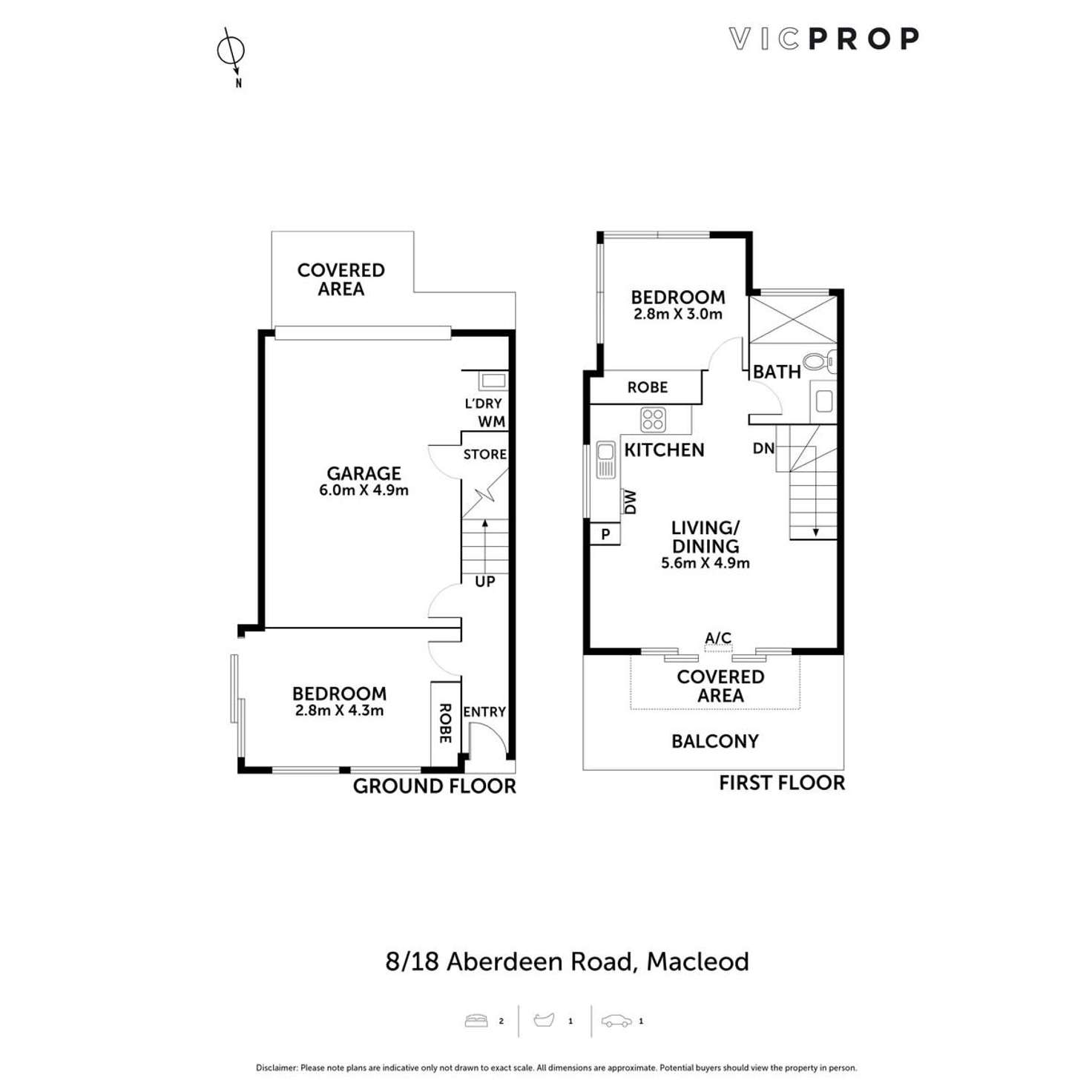 Floorplan of Homely semiDetached listing, 7/18 Aberdeen Road, Macleod VIC 3085