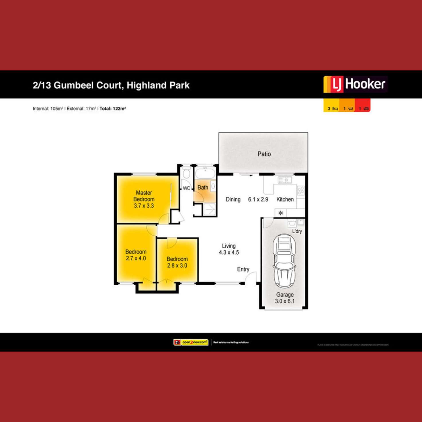 Floorplan of Homely semiDetached listing, 2/13 Gumbeel Court, Highland Park QLD 4211
