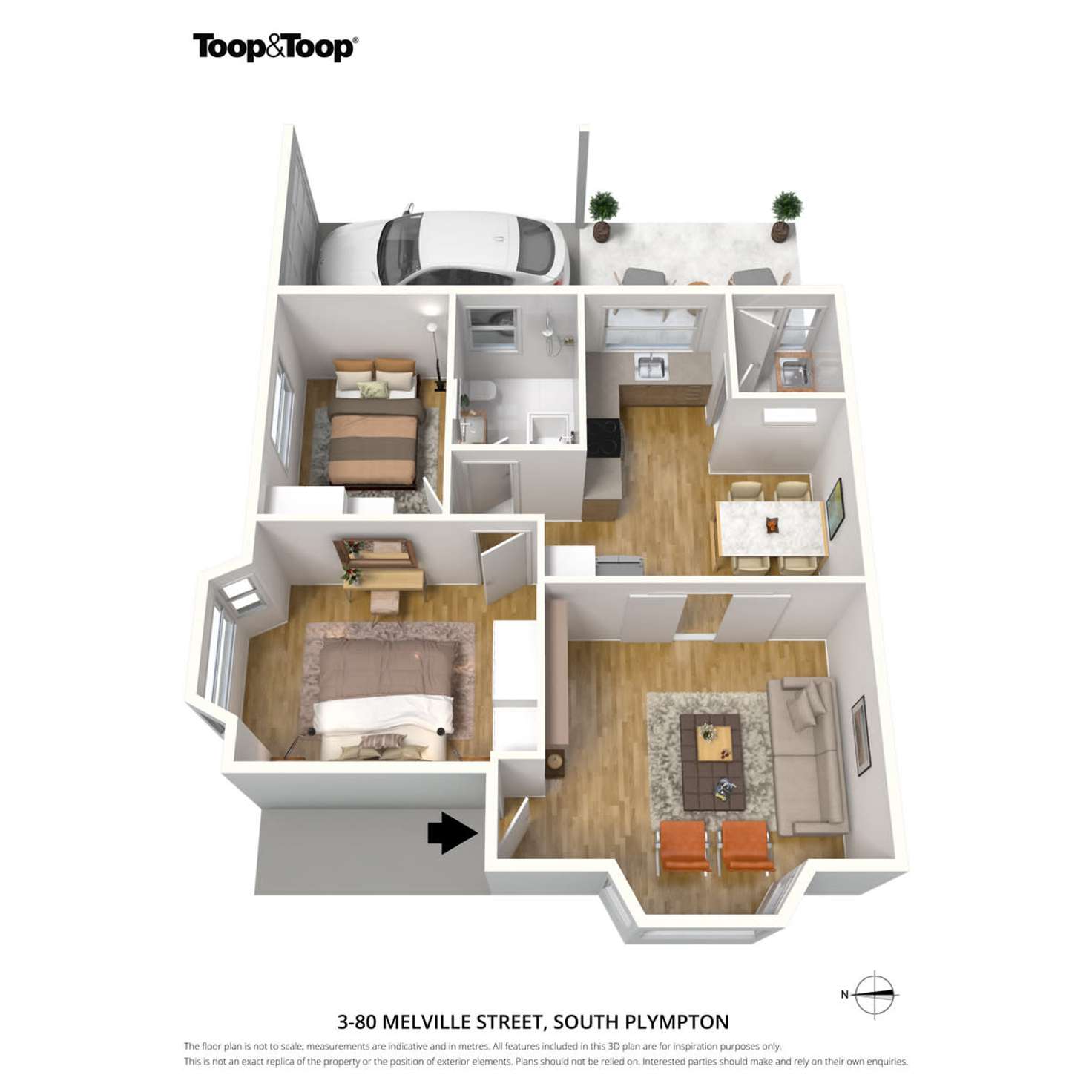 Floorplan of Homely unit listing, 3/80 Melville Street, South Plympton SA 5038