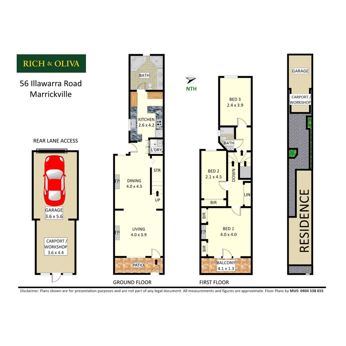 Floorplan of Homely terrace listing, 56 Illawarra Road, Marrickville NSW 2204