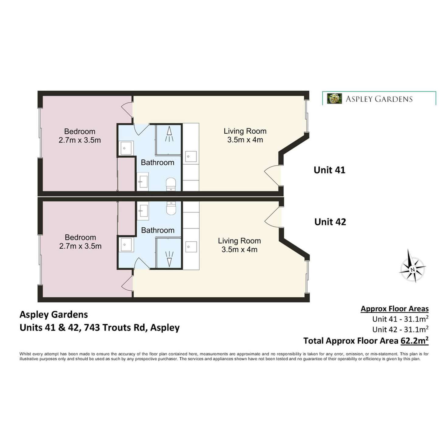 Floorplan of Homely unit listing, 41 & 42/743 Trouts Road, Aspley QLD 4034