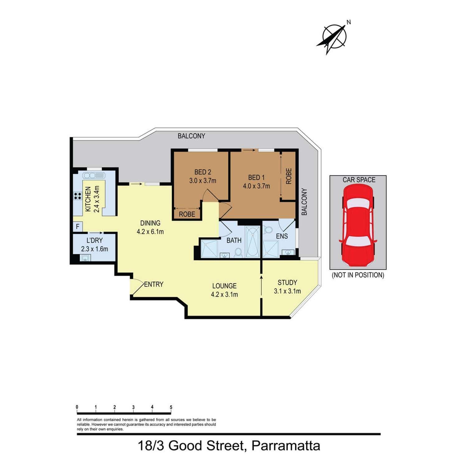 Floorplan of Homely apartment listing, 18/3 Good Street, Parramatta NSW 2150