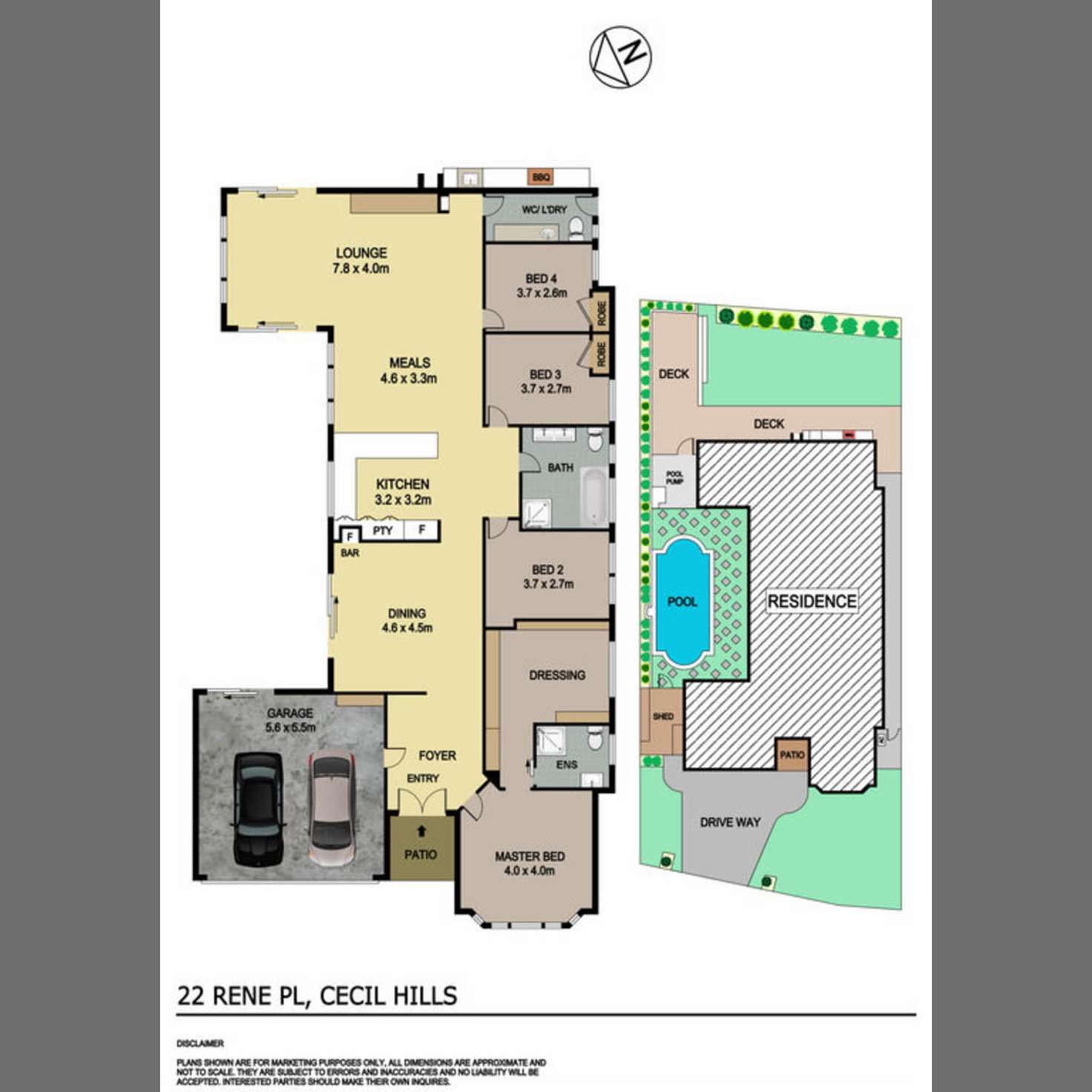 Floorplan of Homely house listing, 22 Rene Place, Cecil Hills NSW 2171