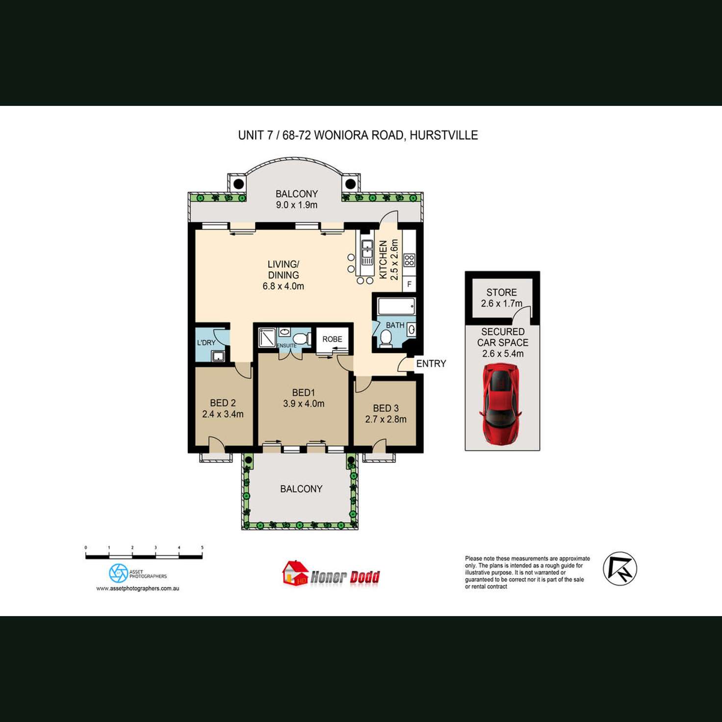 Floorplan of Homely apartment listing, 7/68 Woniora Road, Hurstville NSW 2220