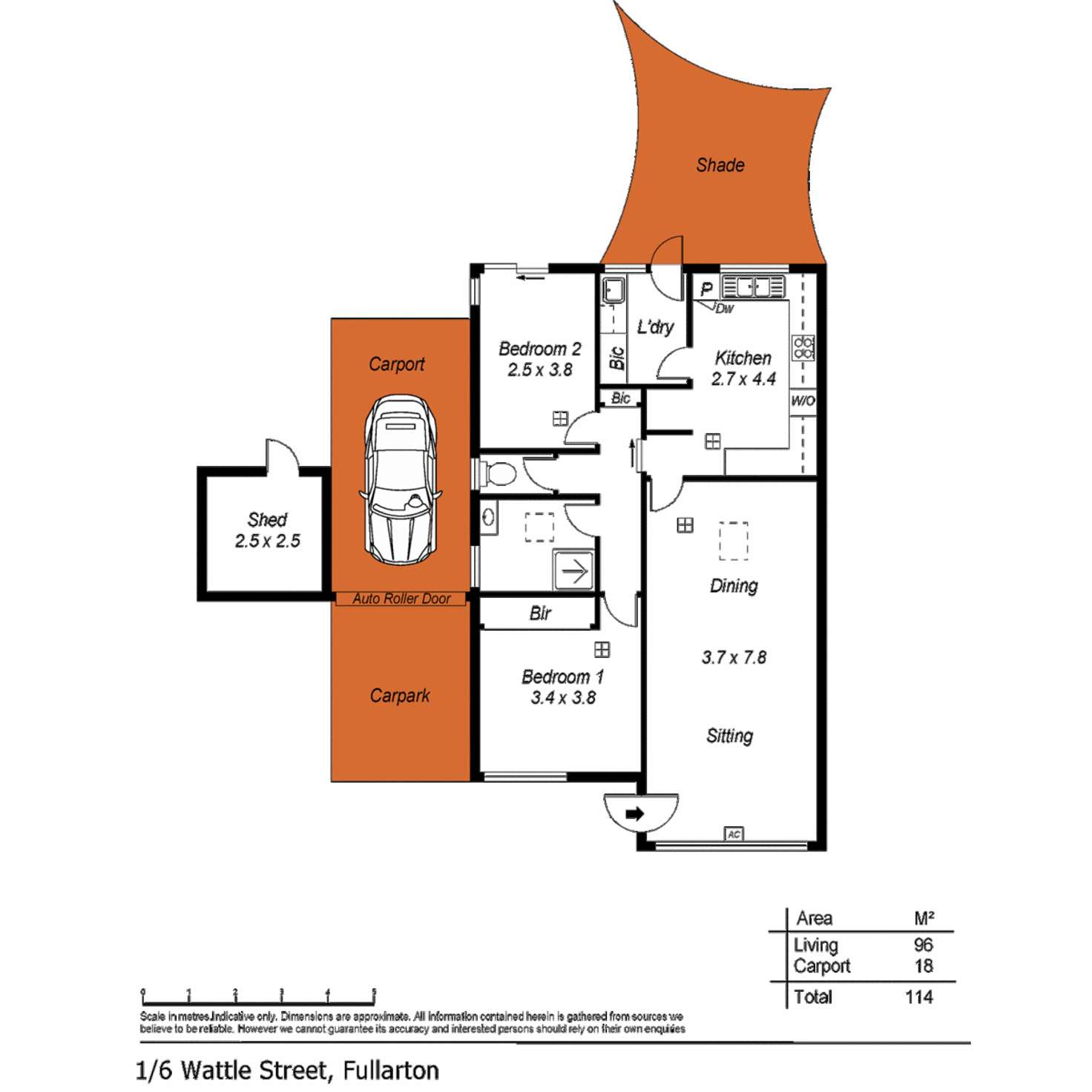 Floorplan of Homely unit listing, 1/6 Wattle Street, Fullarton SA 5063