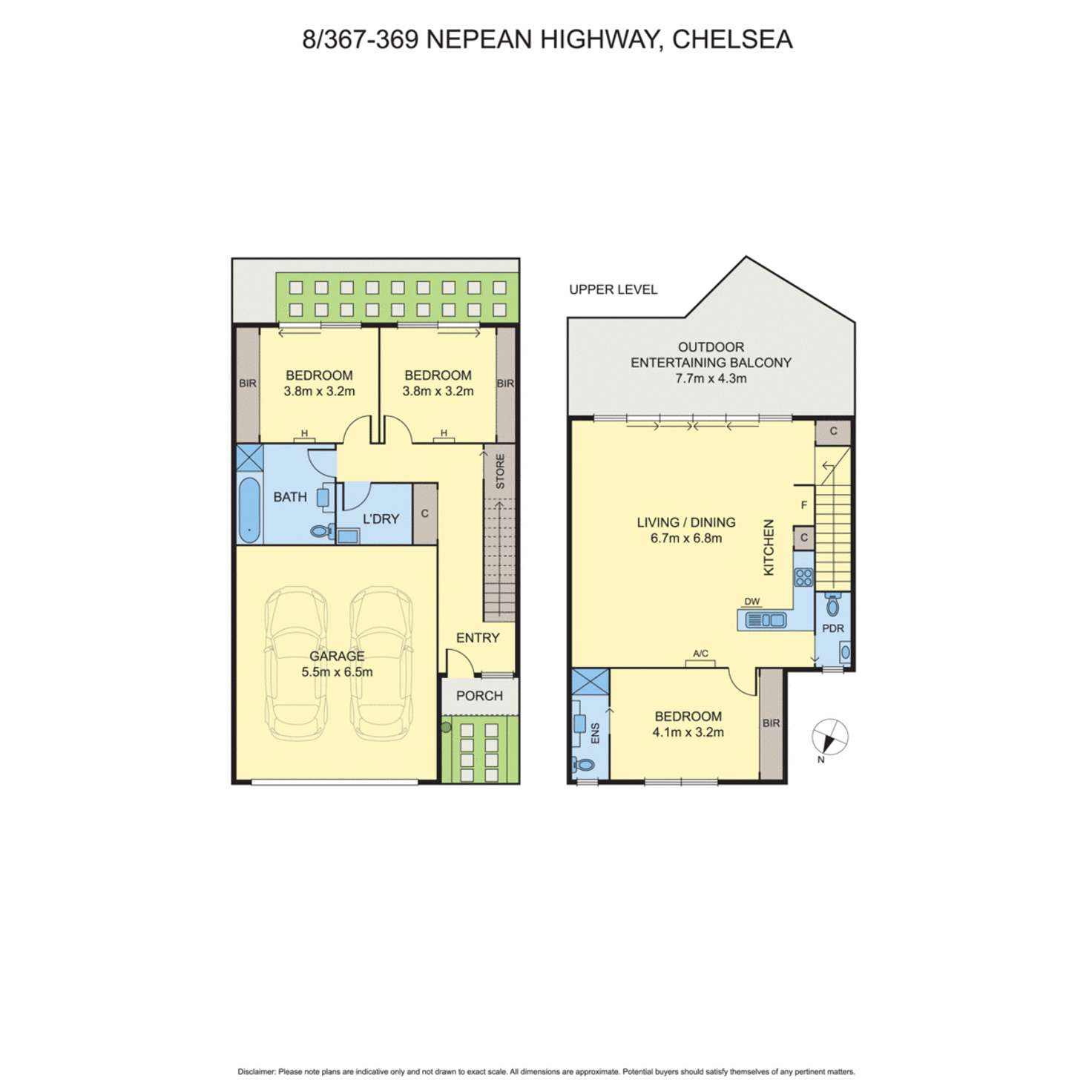 Floorplan of Homely townhouse listing, 8/367-369 Nepean Highway, Chelsea VIC 3196
