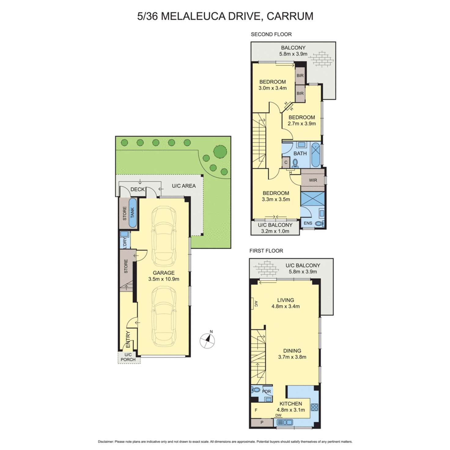 Floorplan of Homely townhouse listing, 5/36 Melaleuca Drive, Carrum VIC 3197