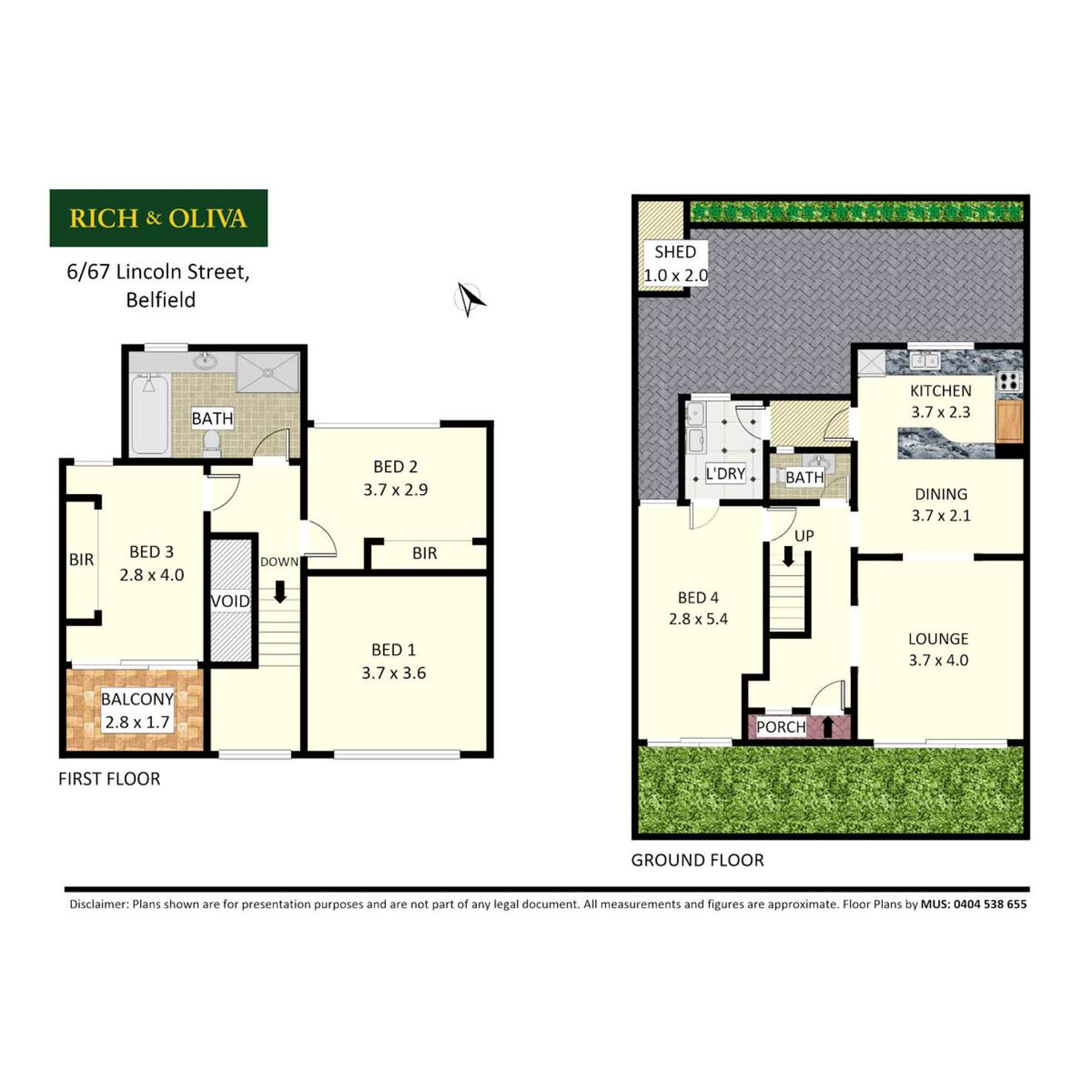 Floorplan of Homely townhouse listing, 6/67 Lincoln Street, Belfield NSW 2191