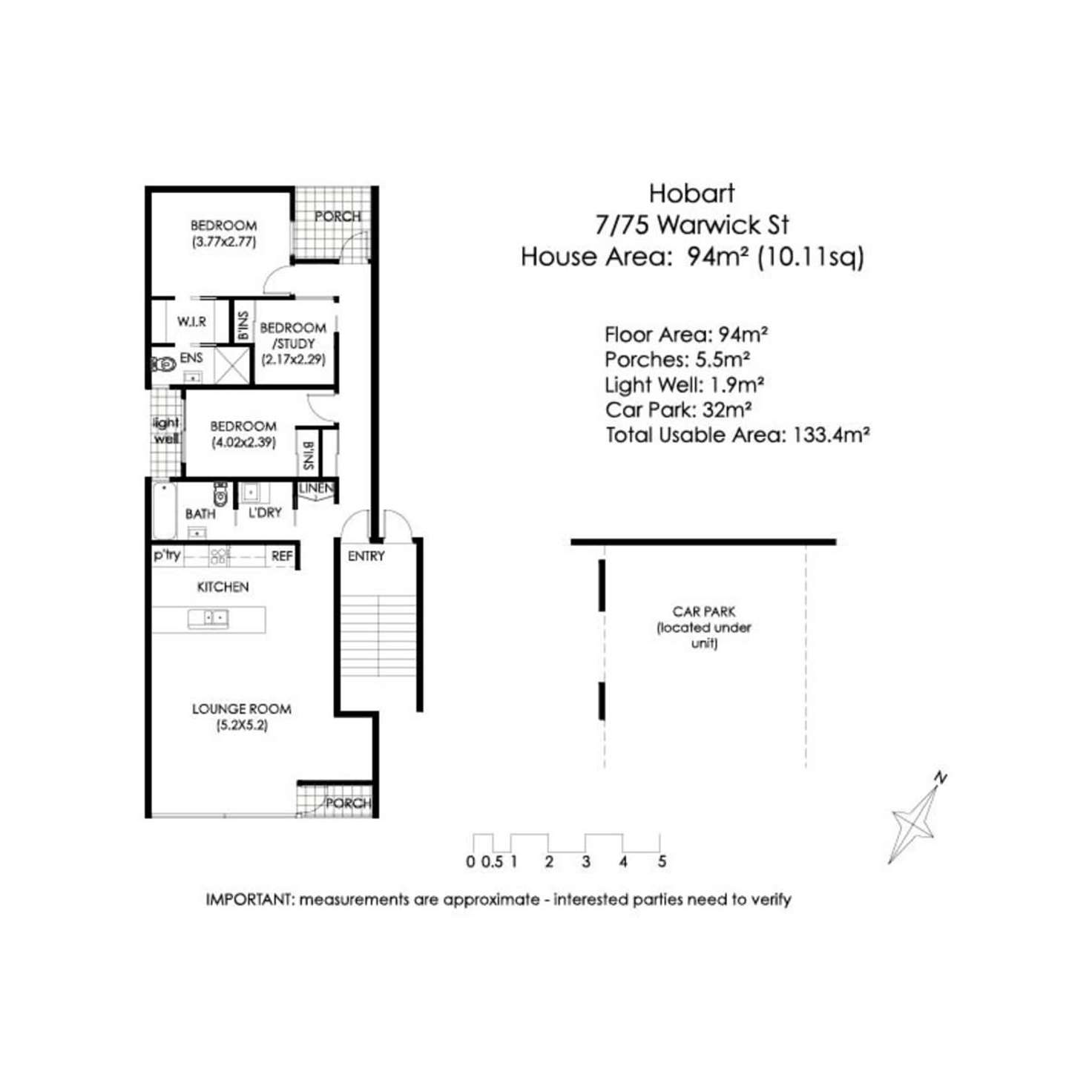 Floorplan of Homely apartment listing, 7/75 Warwick Street, Hobart TAS 7000