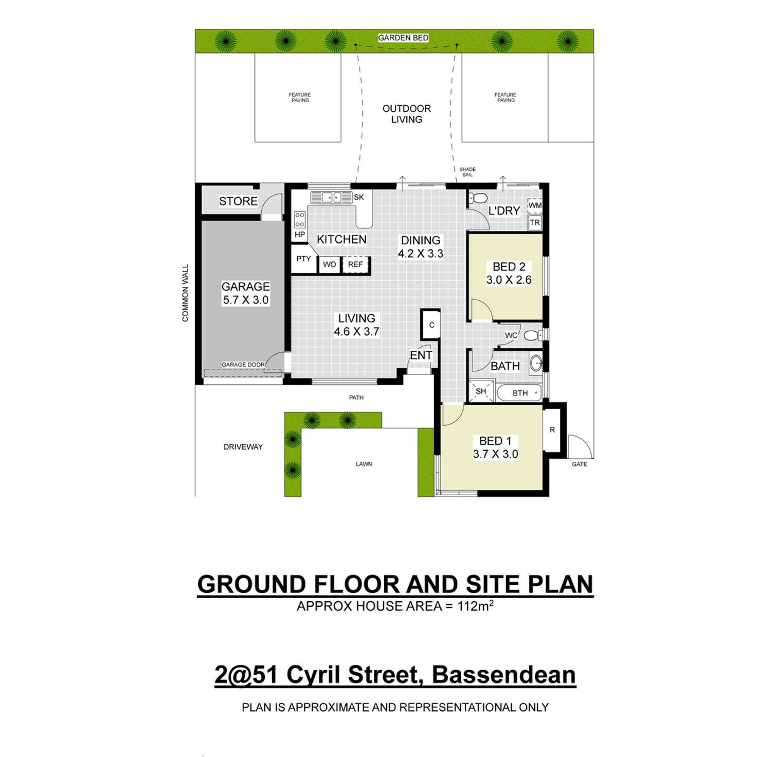 Floorplan of Homely unit listing, 2/51 Cyril Street, Bassendean WA 6054