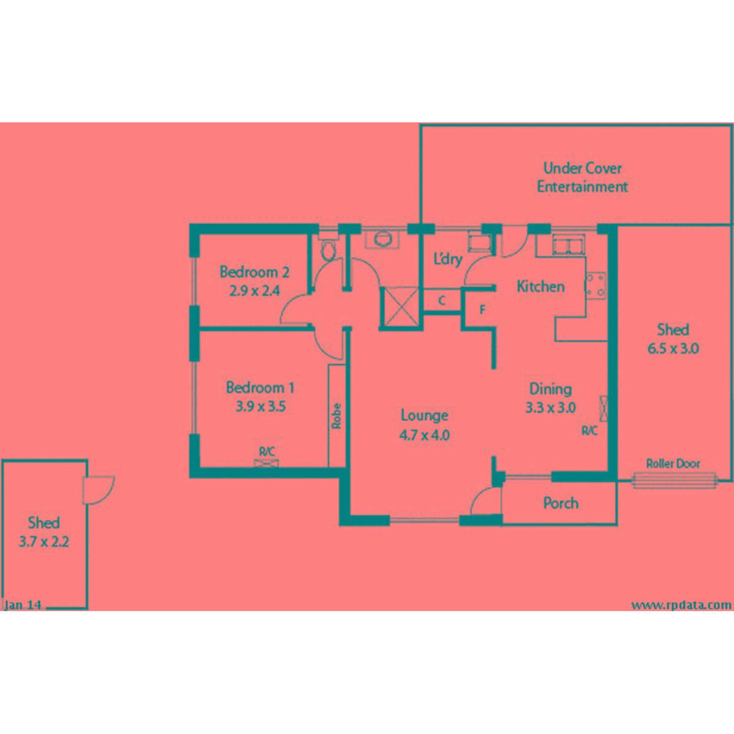 Floorplan of Homely unit listing, 1/10 Polden Street, Aldinga Beach SA 5173