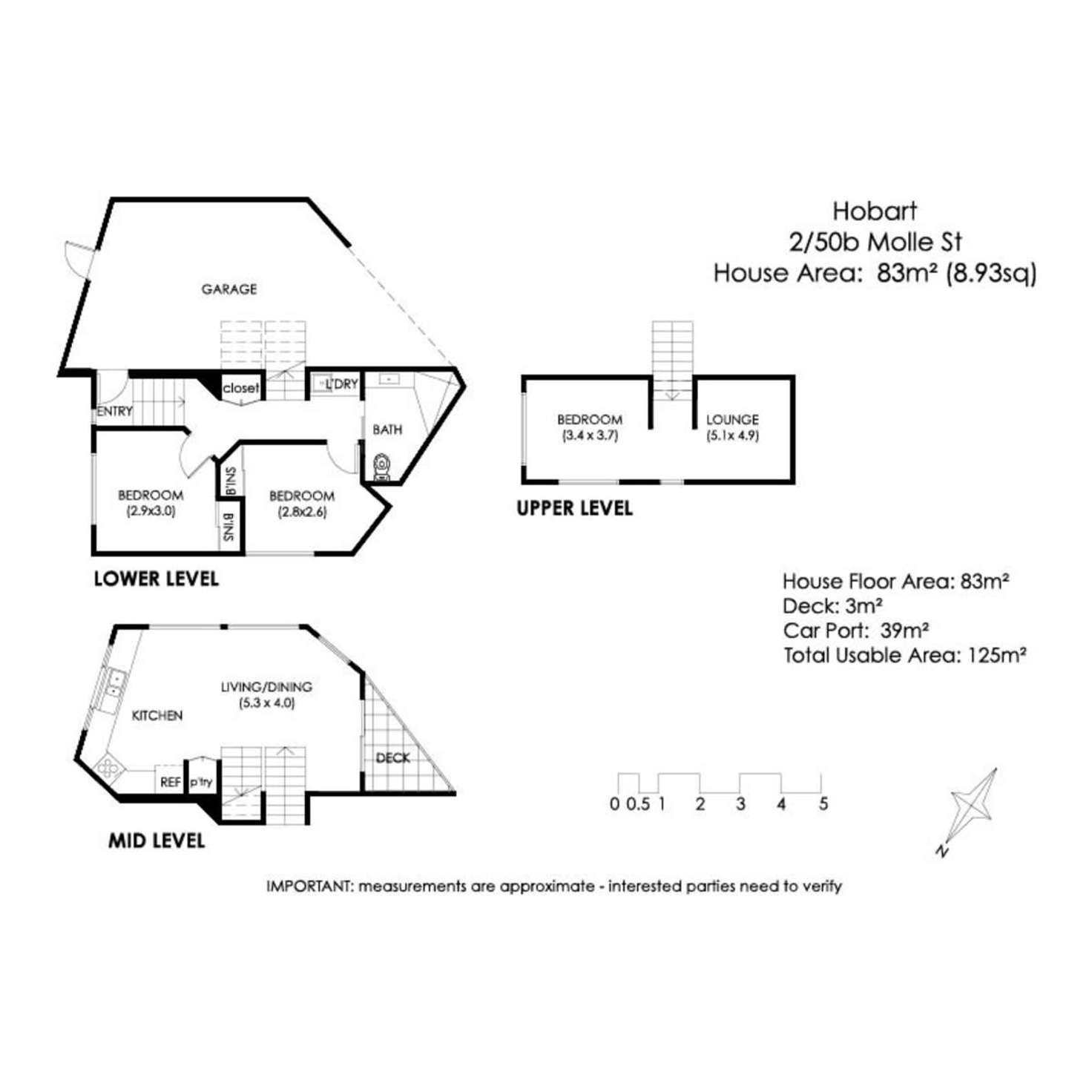Floorplan of Homely house listing, 2/50b Molle Street, Hobart TAS 7000