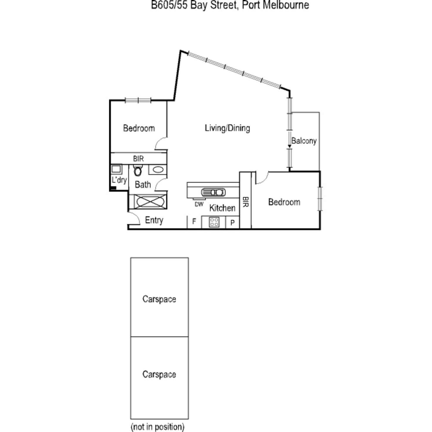 Floorplan of Homely apartment listing, B605/55 Bay Street, Port Melbourne VIC 3207