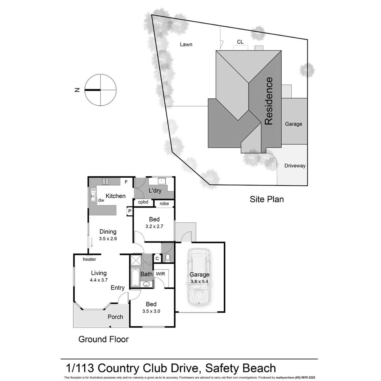 Floorplan of Homely house listing, 1/113 Country Club Drive, Safety Beach VIC 3936