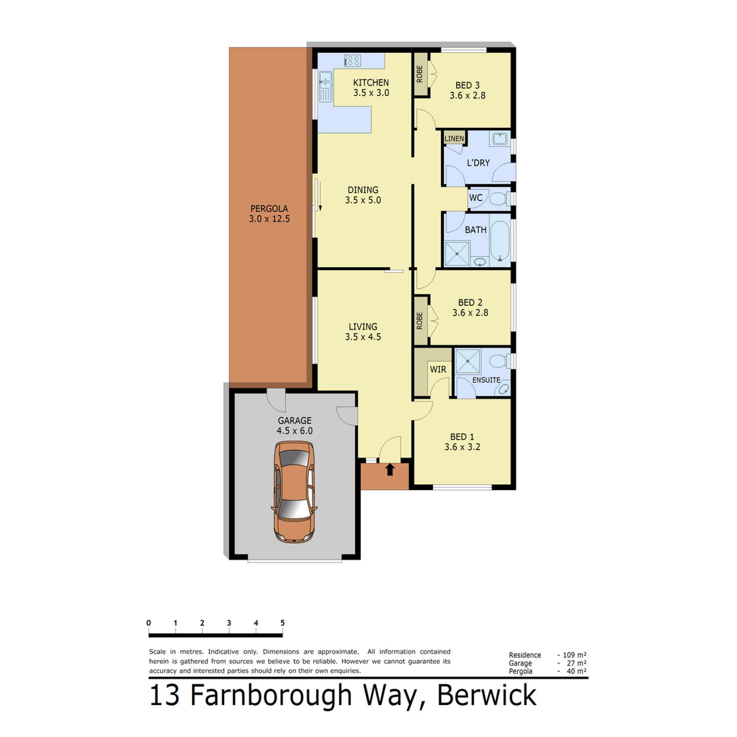 Floorplan of Homely house listing, 13 Farnborough Way, Berwick VIC 3806