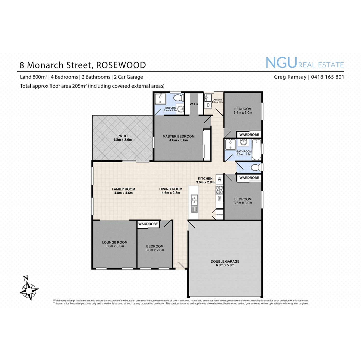 Floorplan of Homely house listing, 8 Monarch Street, Rosewood QLD 4340