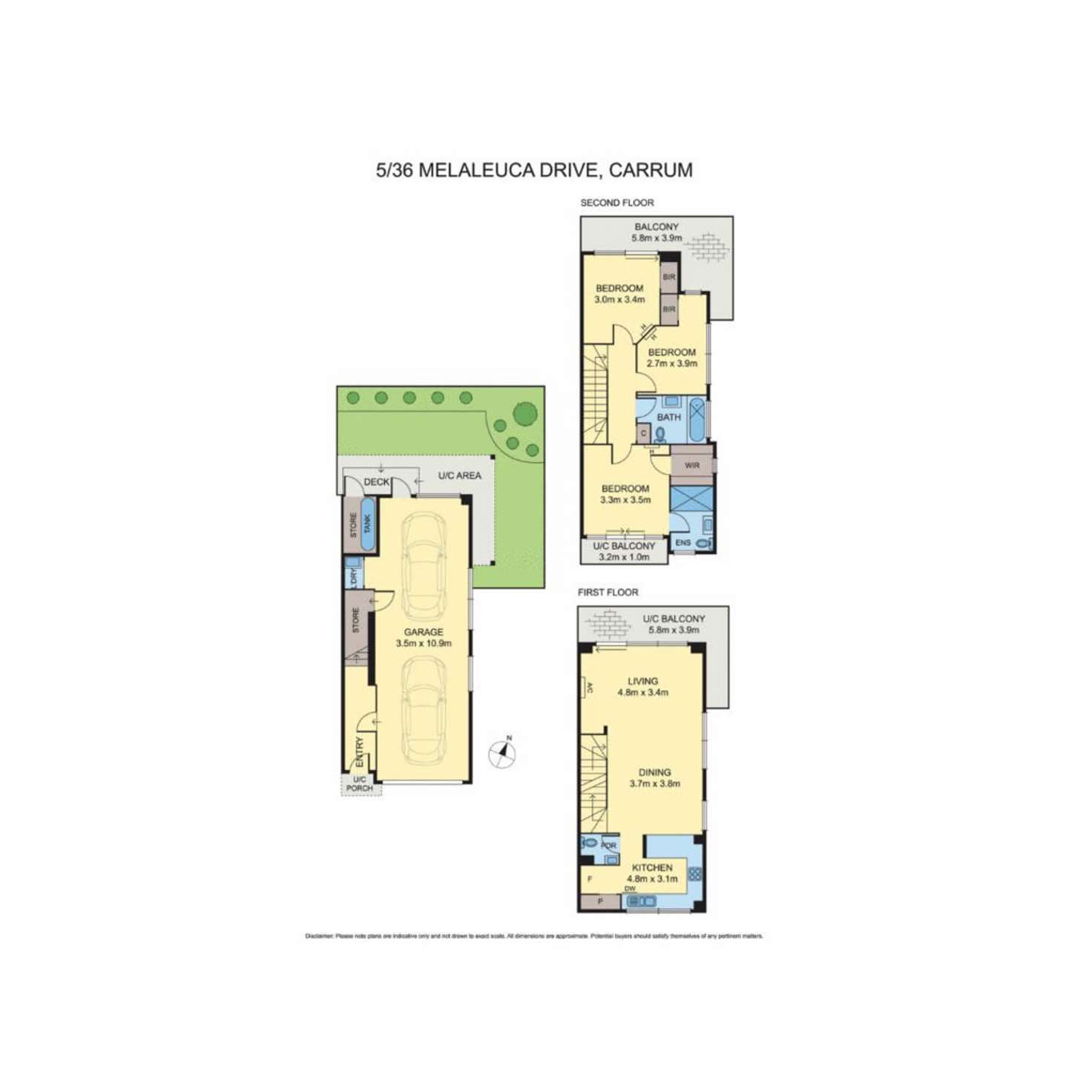Floorplan of Homely townhouse listing, 5/36 Melaleuca Drive, Carrum VIC 3197