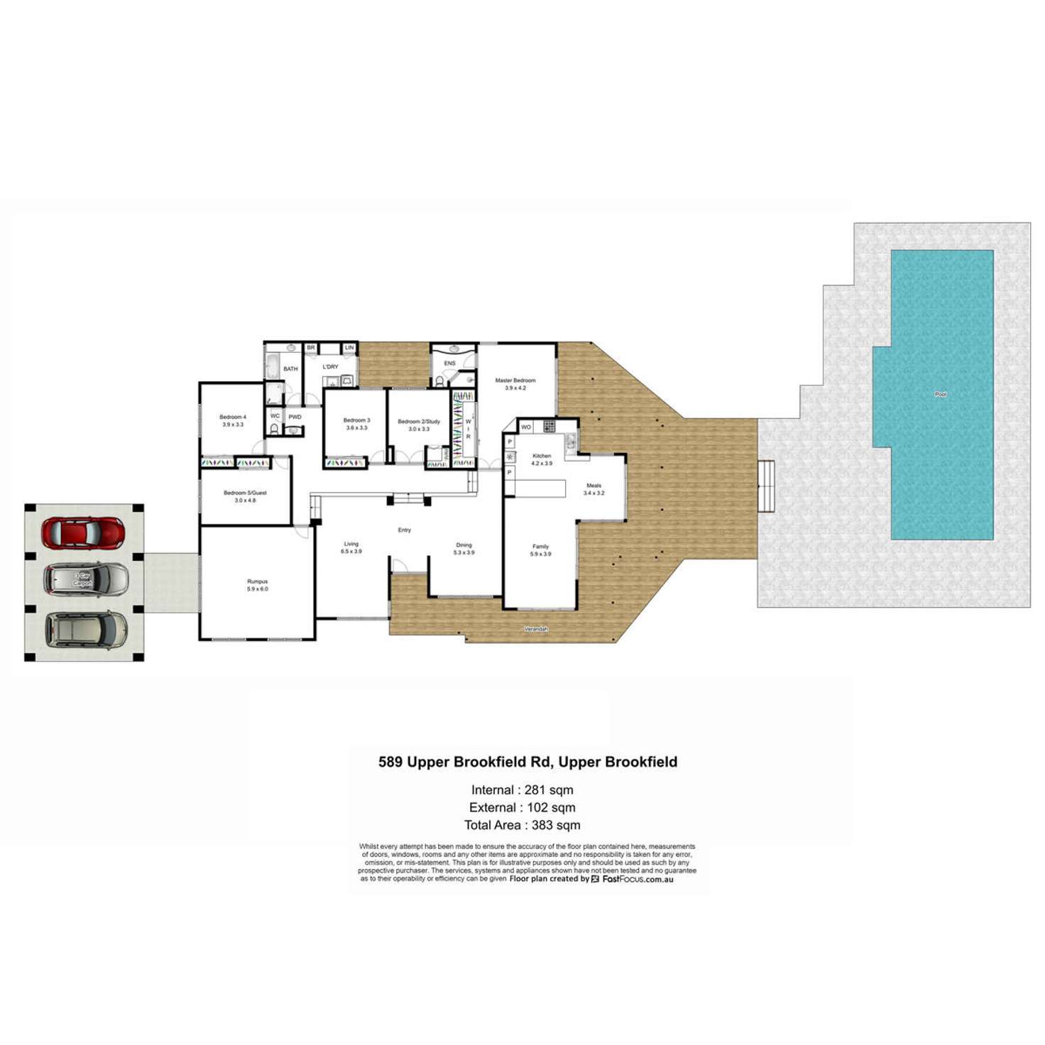 Floorplan of Homely acreageSemiRural listing, 589 Upper Brookfield Road, Upper Brookfield QLD 4069