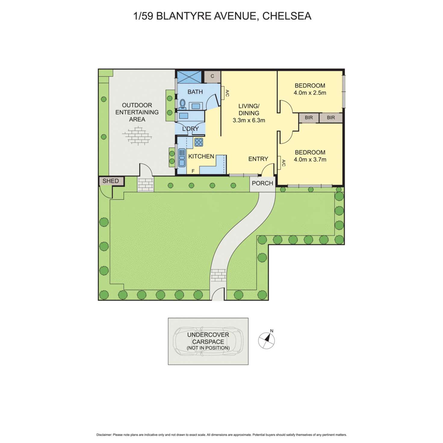 Floorplan of Homely unit listing, 1/59 Blantyre Avenue, Chelsea VIC 3196