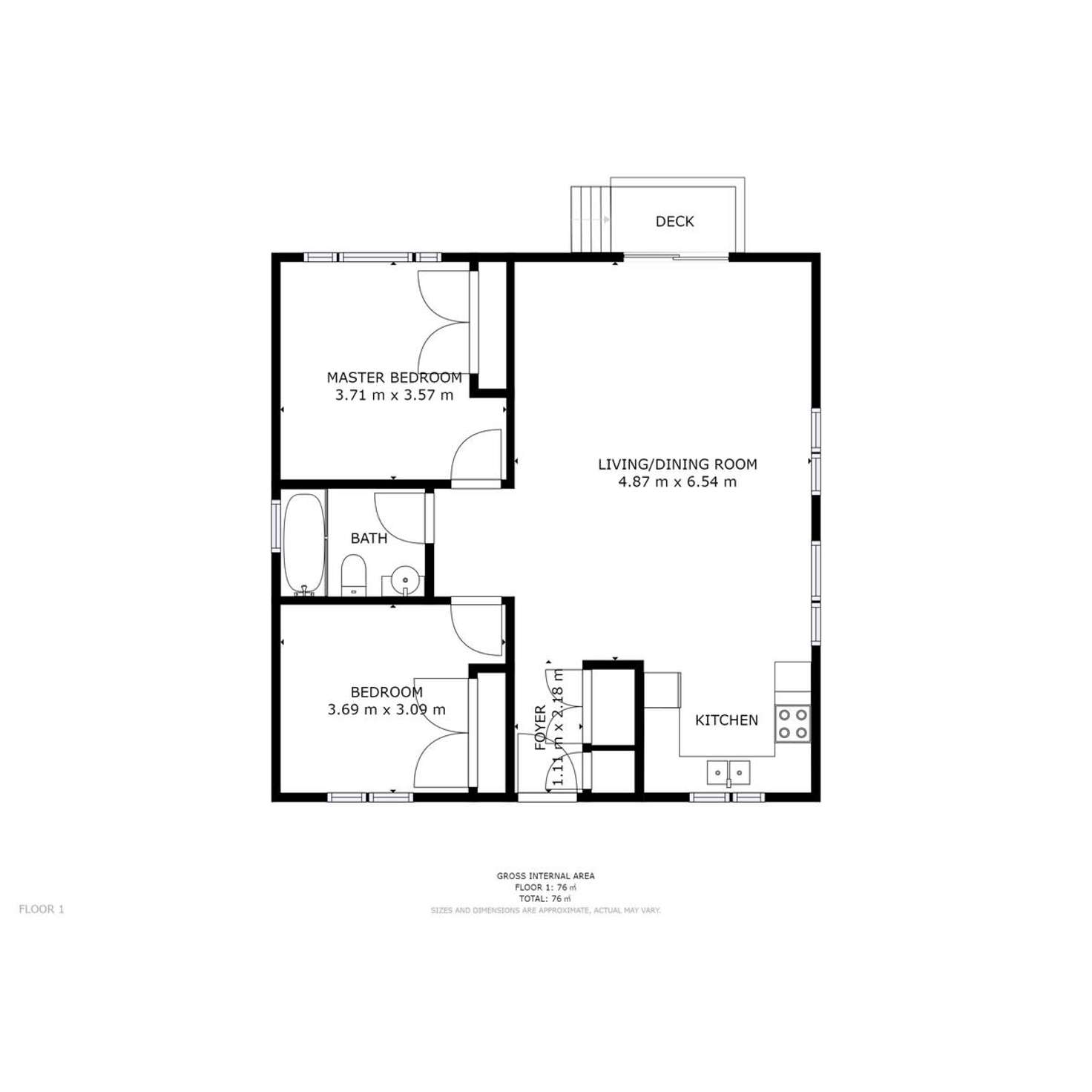 Floorplan of Homely unit listing, 1/61 Scott Road, Bridgewater TAS 7030