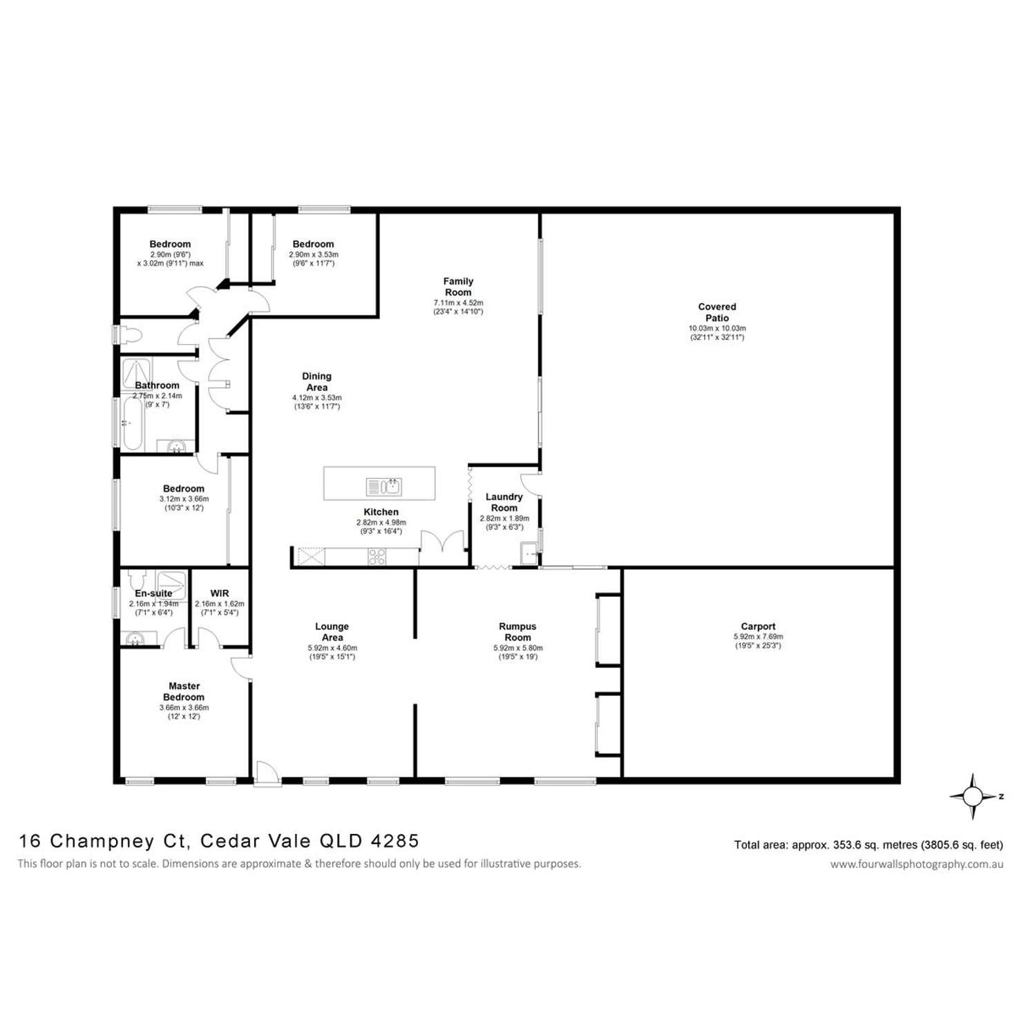 Floorplan of Homely acreageSemiRural listing, 16 Champney Court, Cedar Vale QLD 4285