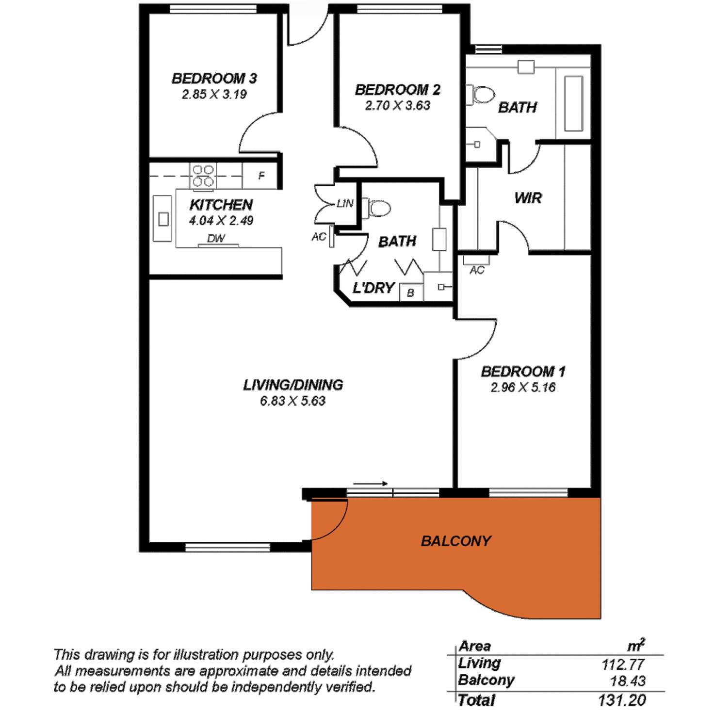 Floorplan of Homely apartment listing, 17B/188 Carrington Street, Adelaide SA 5000