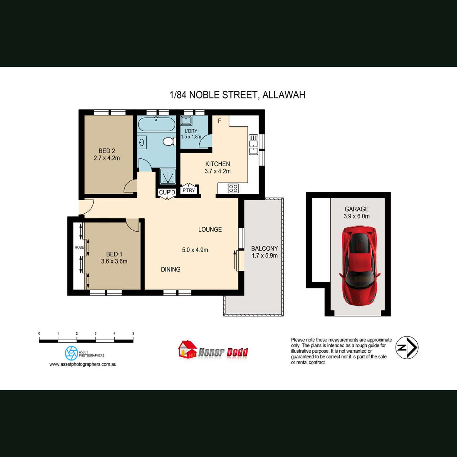 Floorplan of Homely apartment listing, 1/84 Noble Street, Allawah NSW 2218