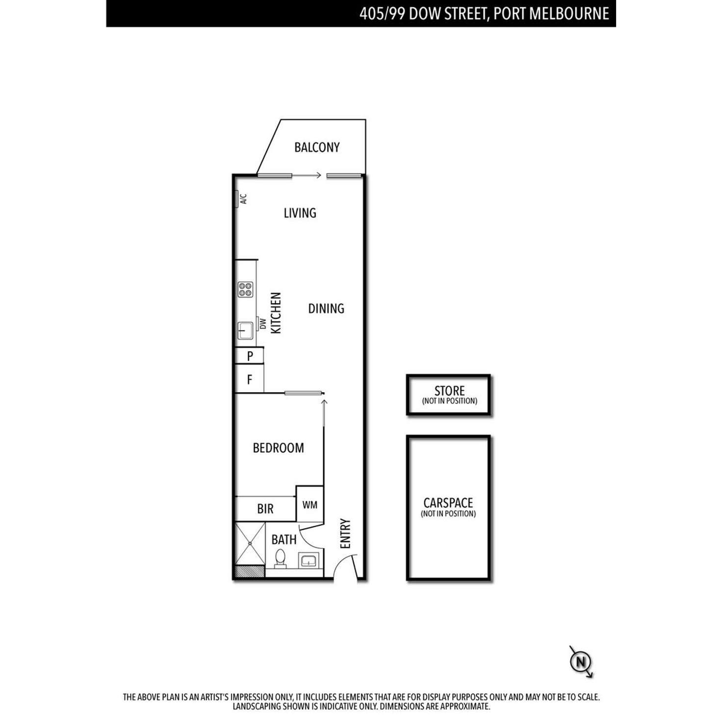 Floorplan of Homely apartment listing, 405/99 Dow Street, Port Melbourne VIC 3207