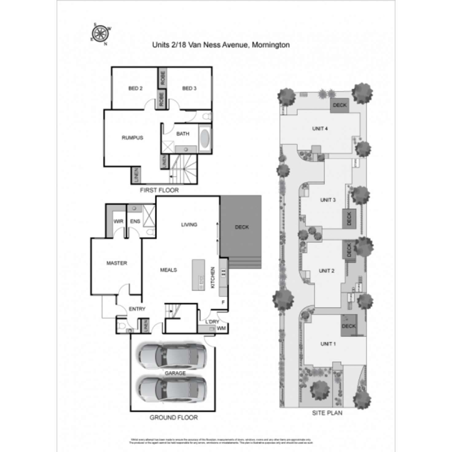 Floorplan of Homely townhouse listing, 2/18 Van Ness Avenue, Mornington VIC 3931