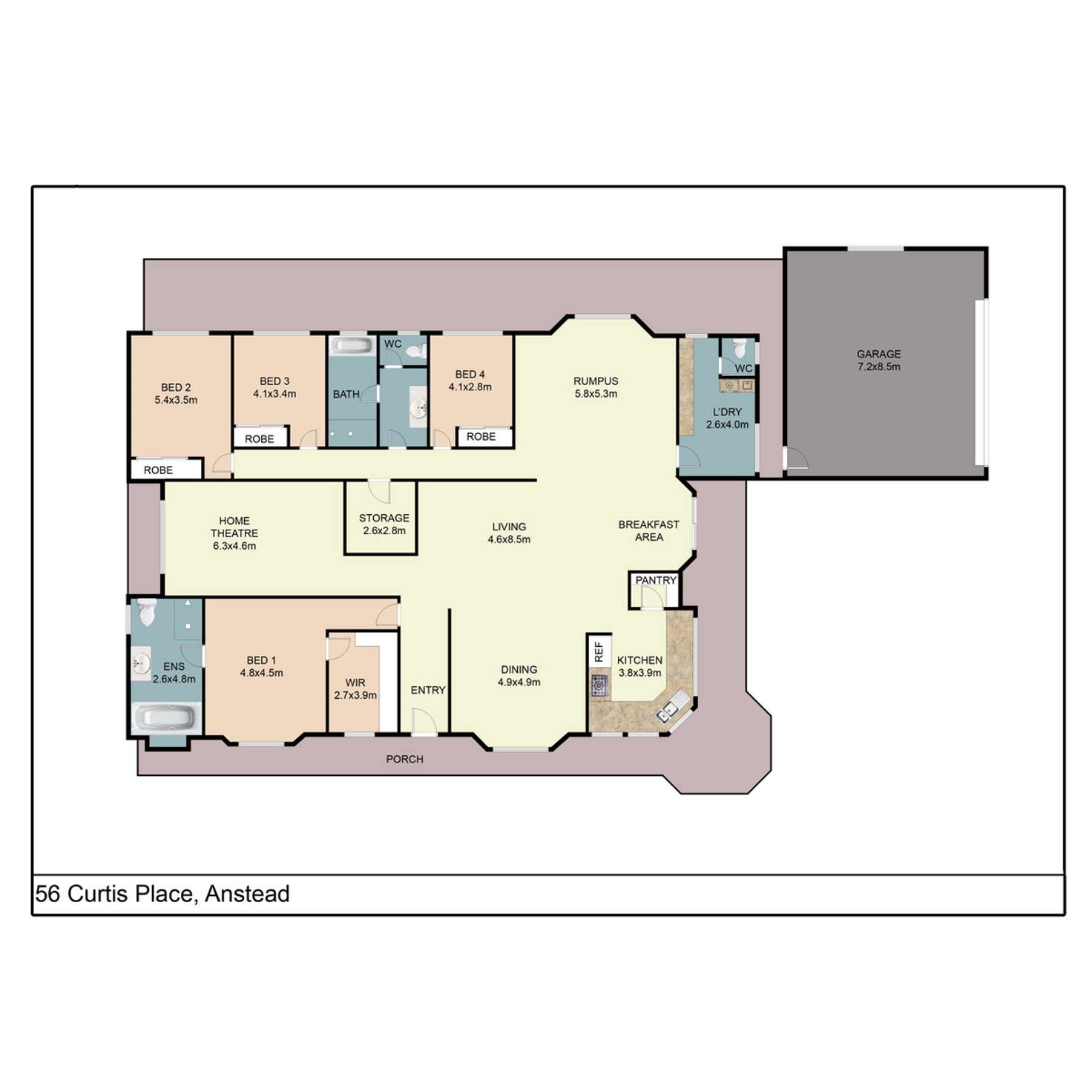 Floorplan of Homely house listing, 56 Curtis Place, Anstead QLD 4070