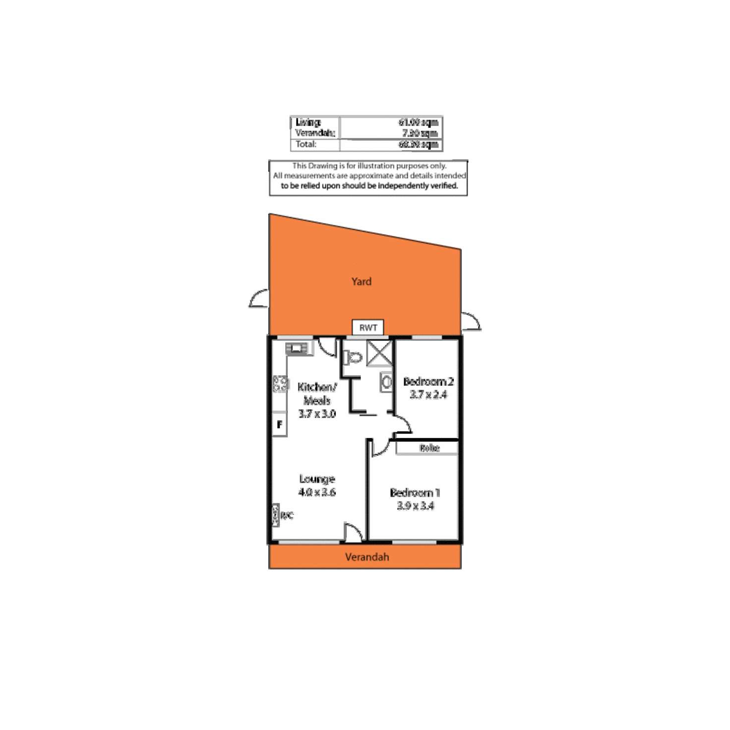 Floorplan of Homely unit listing, 16/5A Riverside Drive, Bedford Park SA 5042