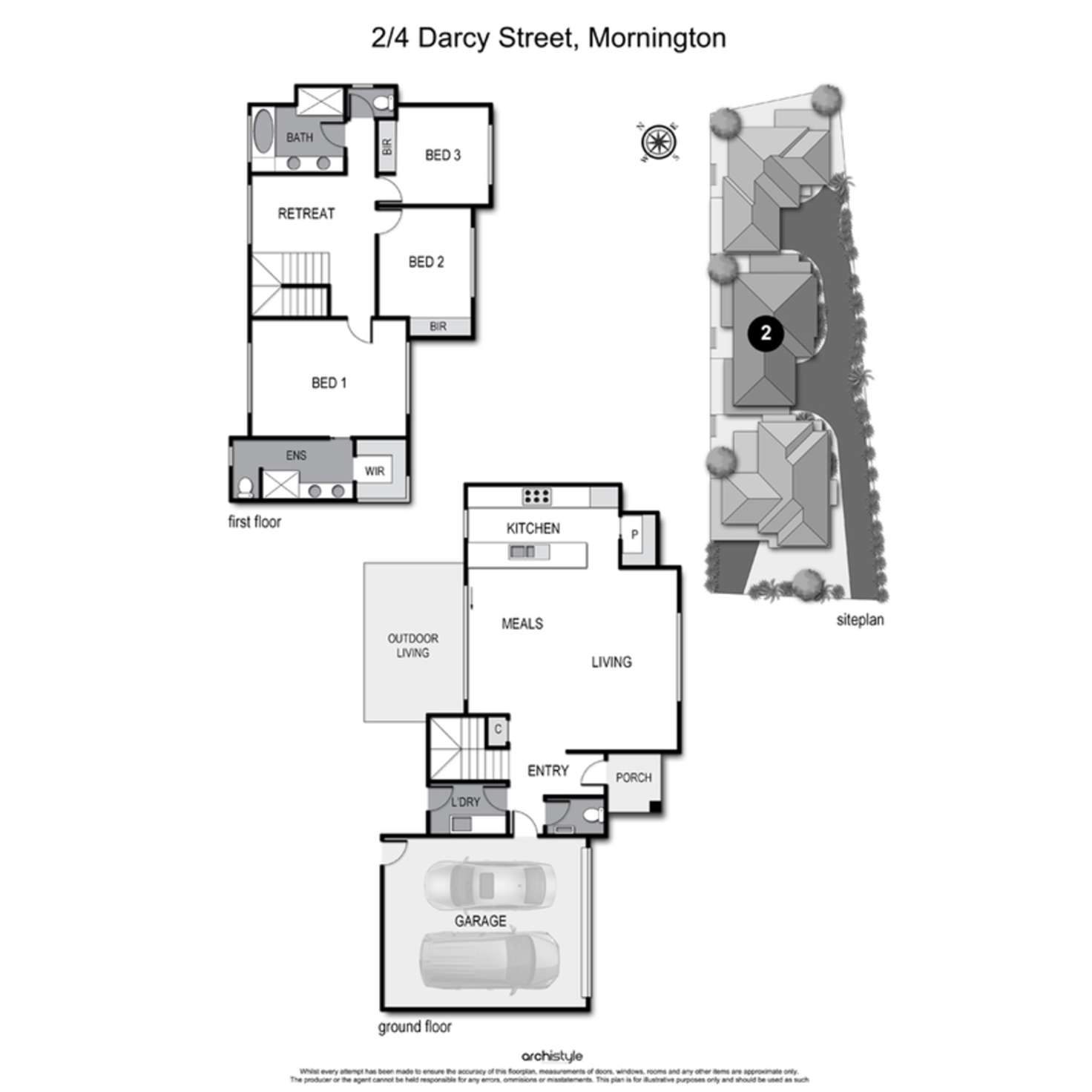 Floorplan of Homely townhouse listing, 2/4 Darcy Street, Mornington VIC 3931