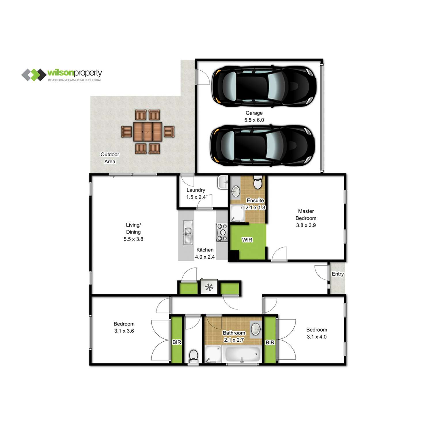 Floorplan of Homely townhouse listing, 2/58 Donegal Avenue, Traralgon VIC 3844