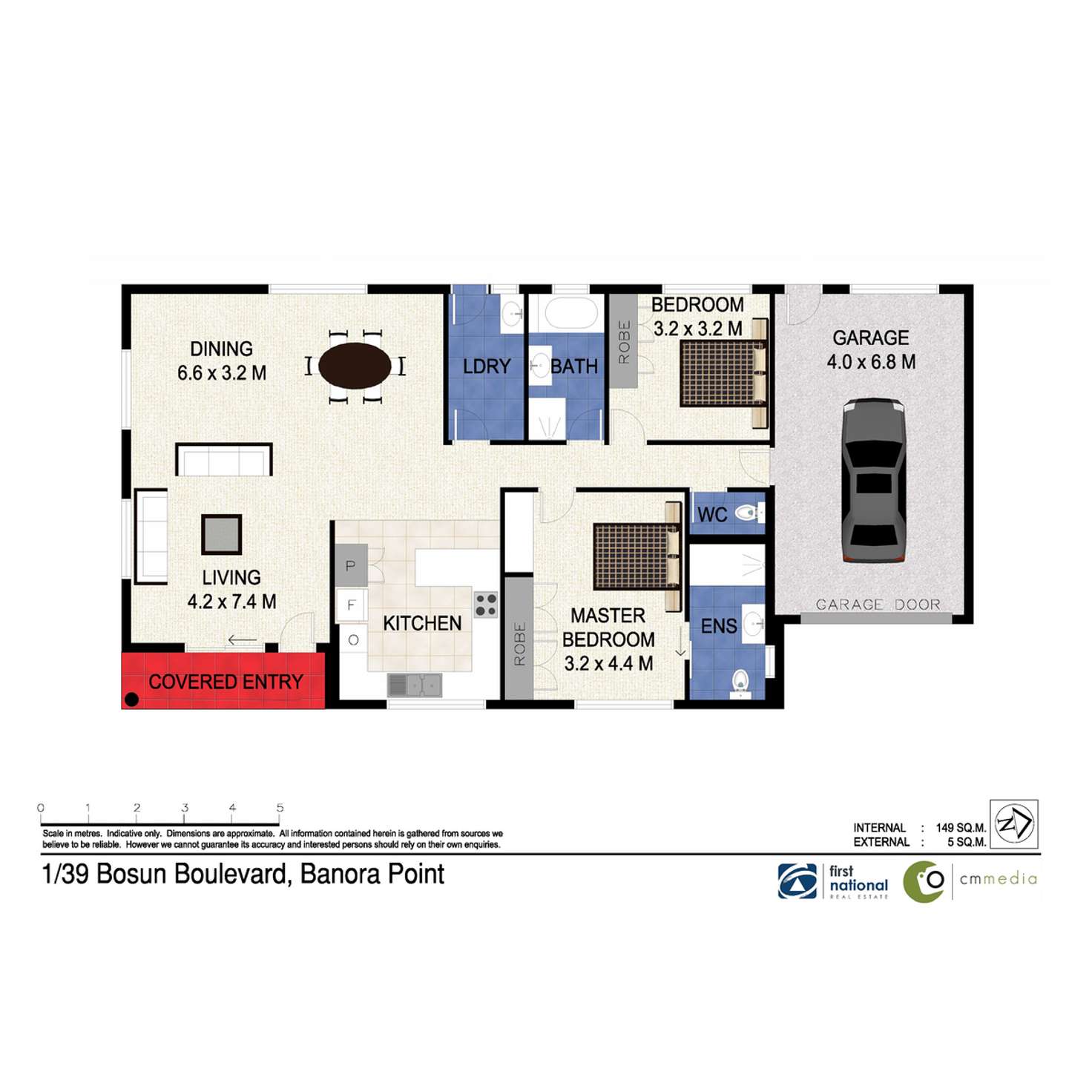Floorplan of Homely semiDetached listing, 1/39 Bosun Boulevard, Banora Point NSW 2486