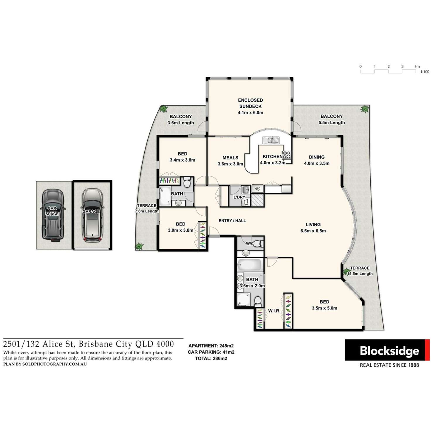 Floorplan of Homely apartment listing, 2501/132 Alice Street, Brisbane City QLD 4000