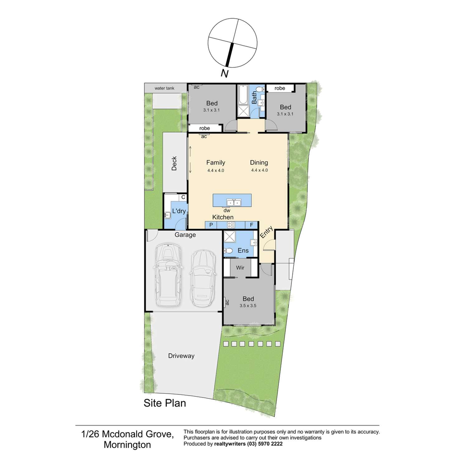 Floorplan of Homely unit listing, 1/26 Macdonald Grove, Mornington VIC 3931