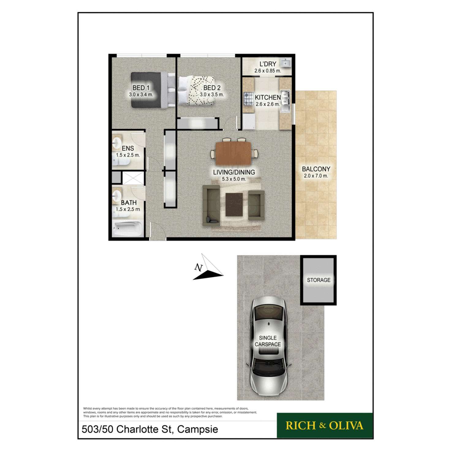 Floorplan of Homely apartment listing, 503/50 Charlotte Street, Campsie NSW 2194