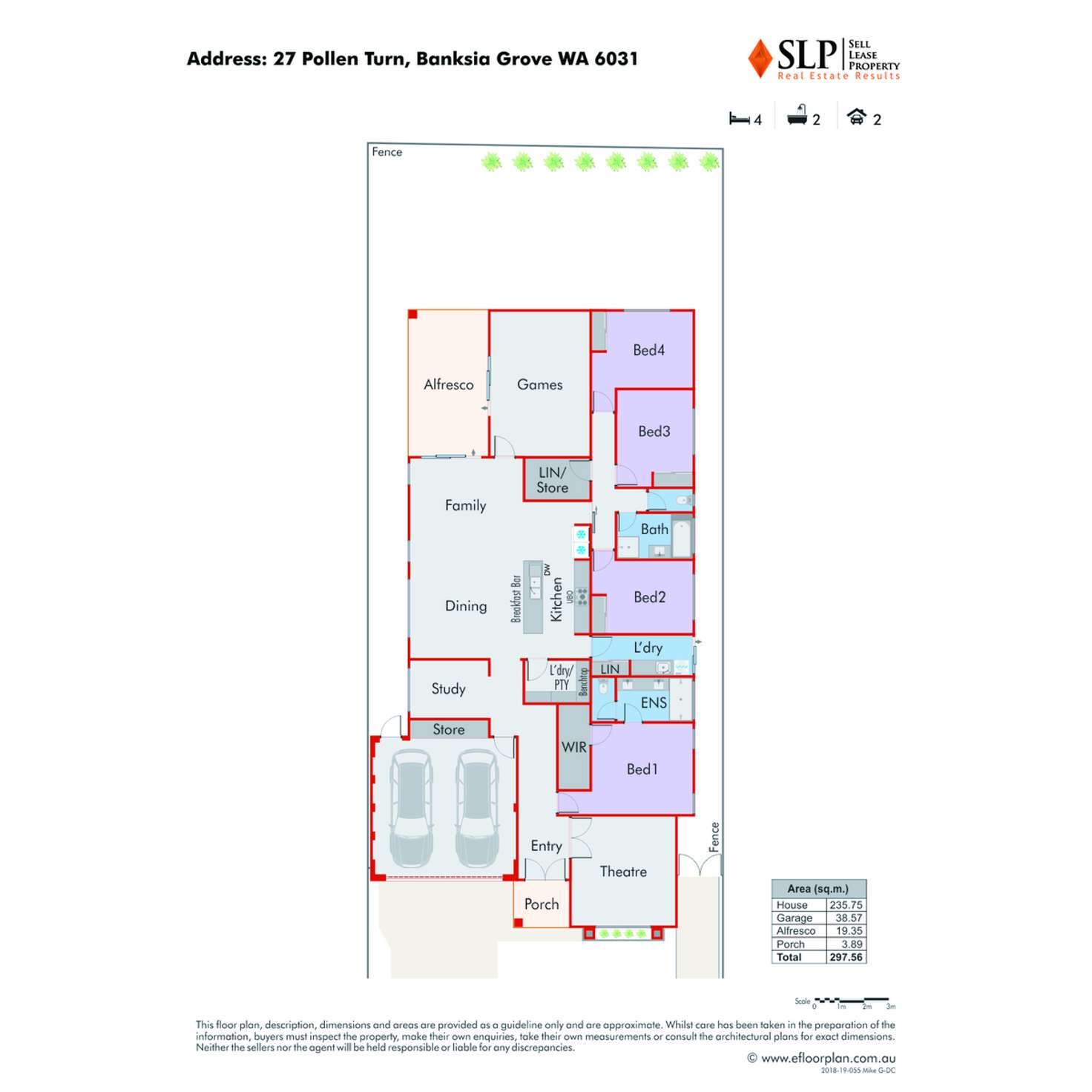 Floorplan of Homely house listing, 27 Pollen Turn, Banksia Grove WA 6031