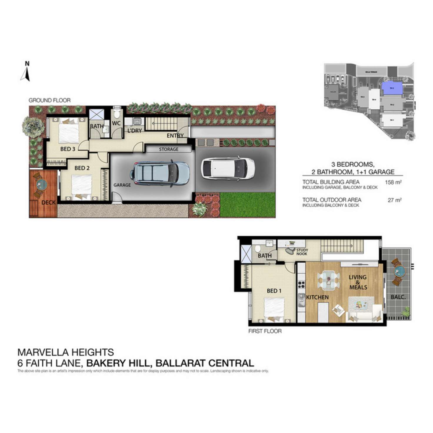 Floorplan of Homely townhouse listing, 7/29 St Paul's Way, Ballarat Central VIC 3350