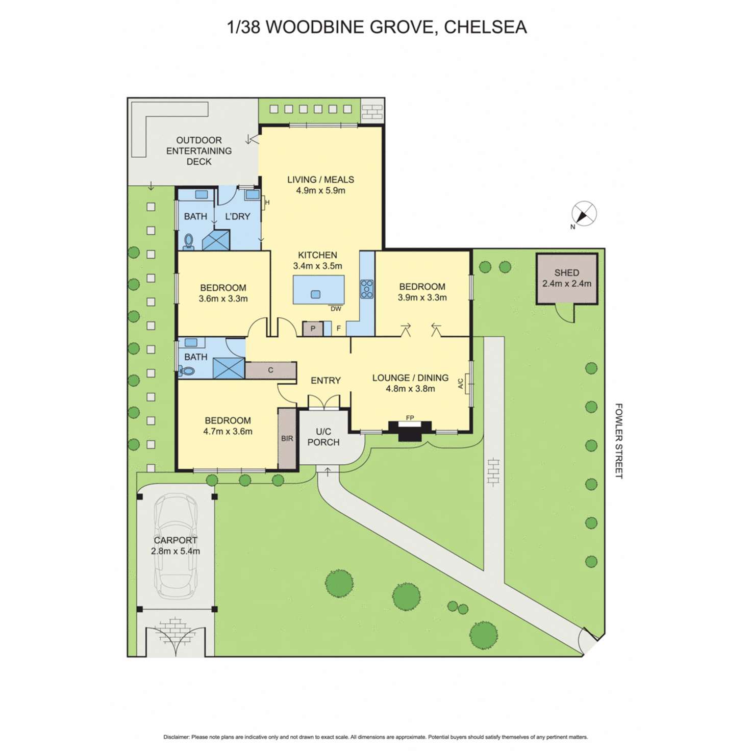 Floorplan of Homely unit listing, 1/38 Woodbine Grove, Chelsea VIC 3196