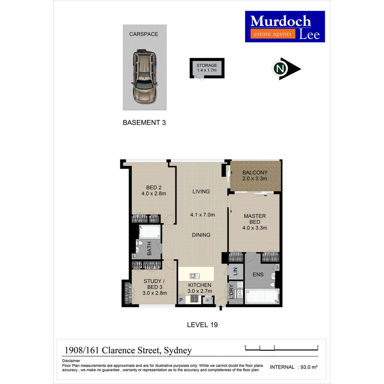 Floorplan of Homely apartment listing, 1908/161 Clarence Street, Sydney NSW 2000