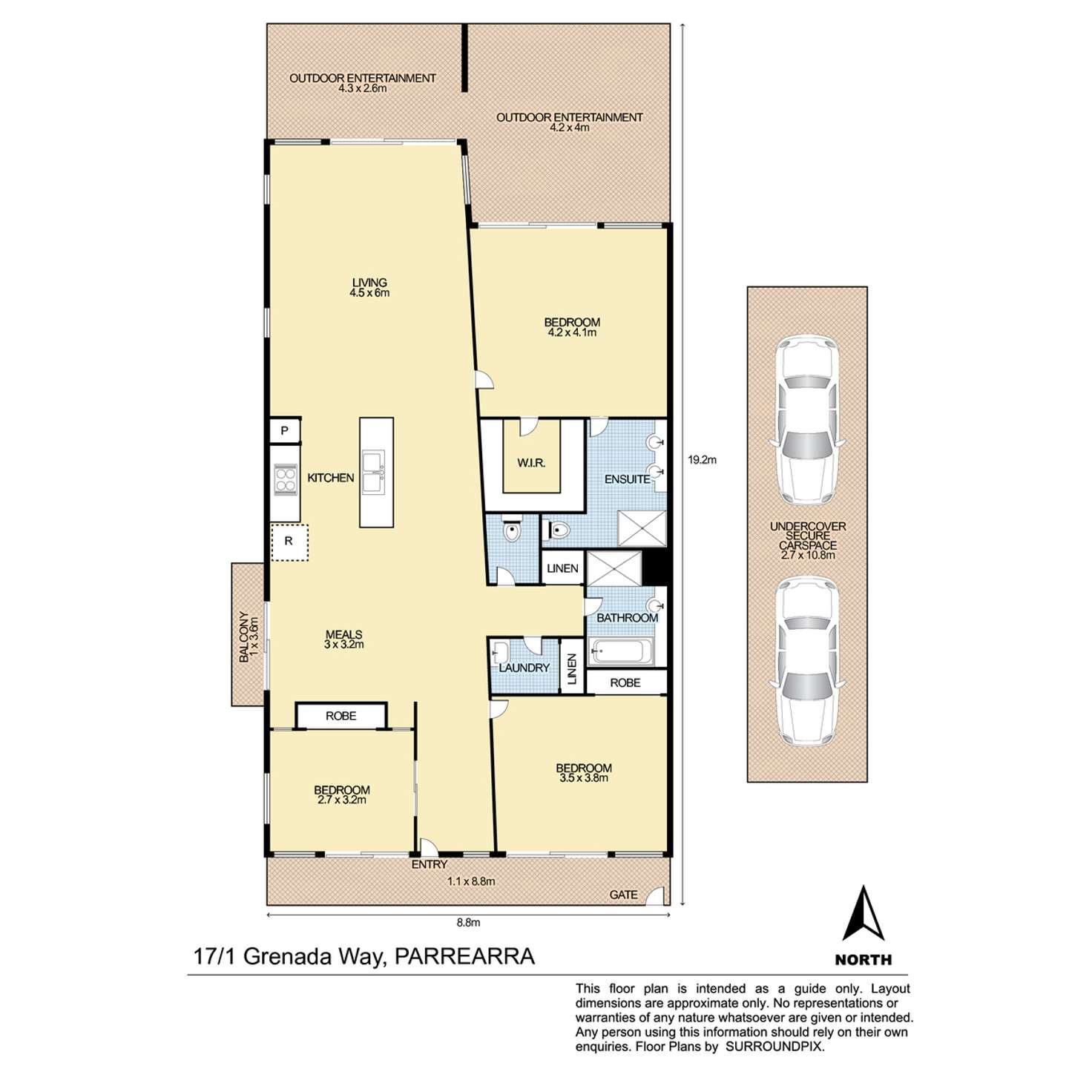 Floorplan of Homely unit listing, 17/1 Grenada Way, Kawana Island QLD 4575