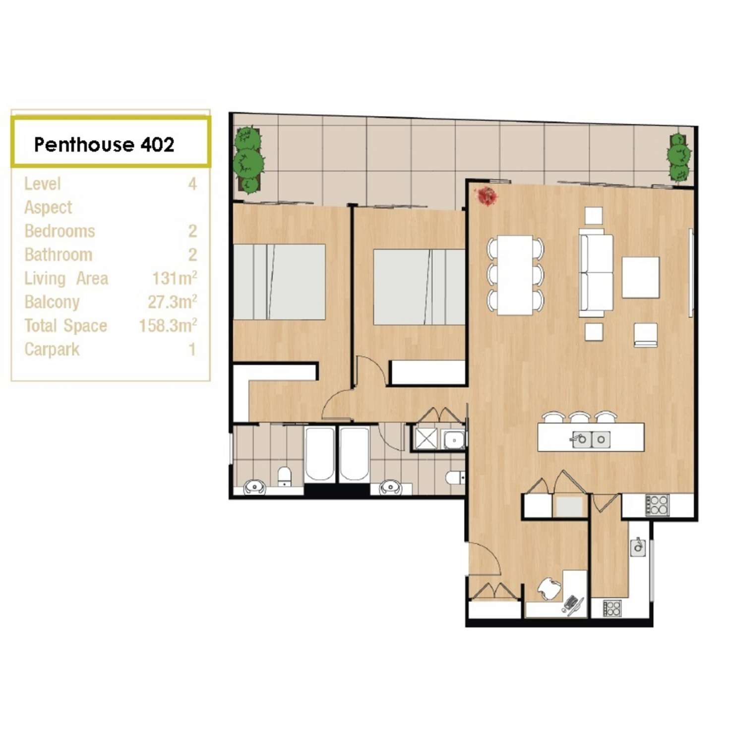 Floorplan of Homely apartment listing, Penthouse 401/538 North Road, Ormond VIC 3204