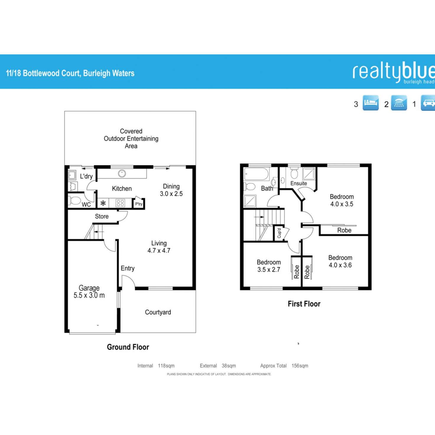 Floorplan of Homely townhouse listing, 11/18 Bottlewood Court, Burleigh Waters QLD 4220
