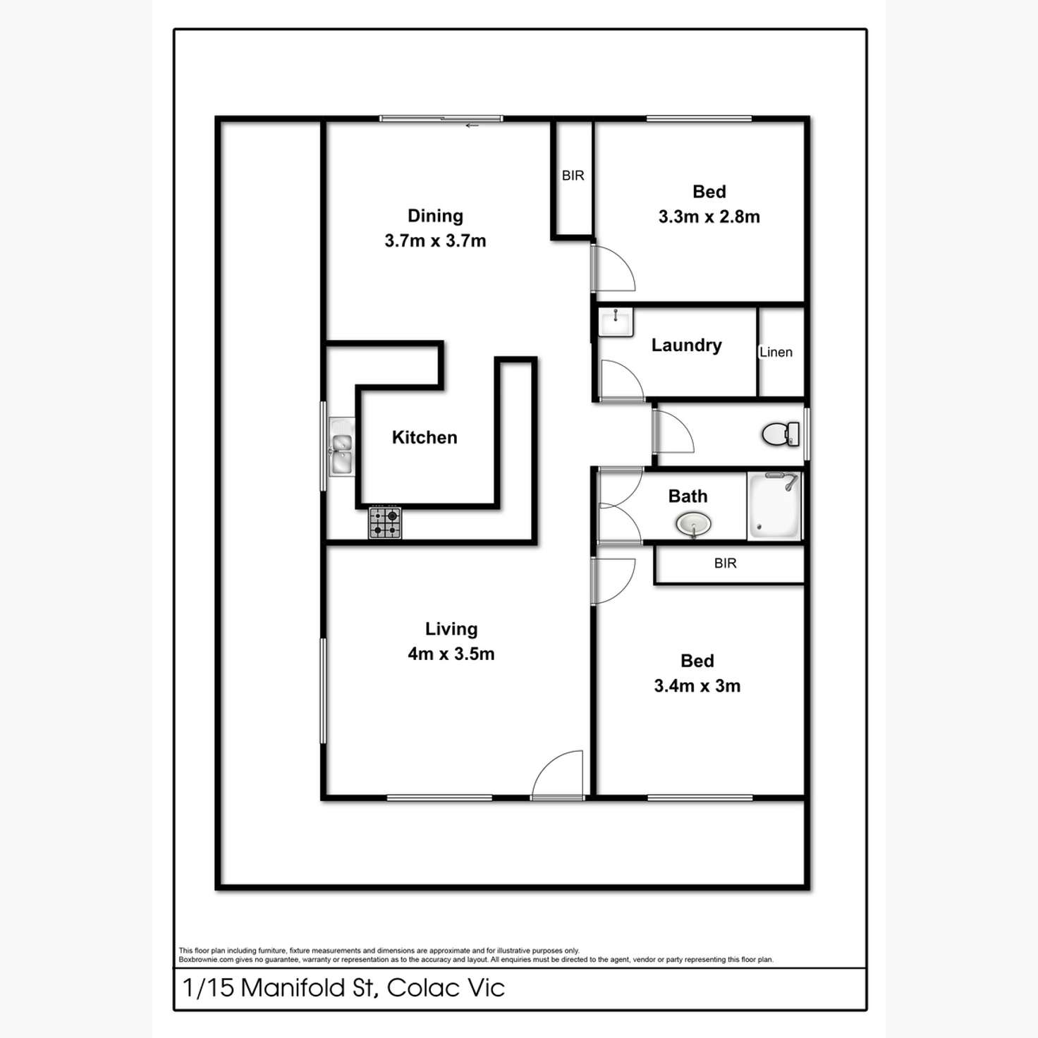 Floorplan of Homely townhouse listing, 1/15a Manifold Street, Colac VIC 3250